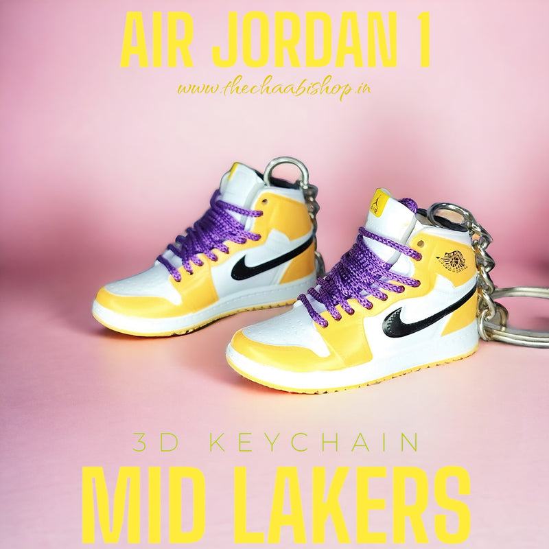 3D Sneaker Keychain AJ1 Mid Lakers