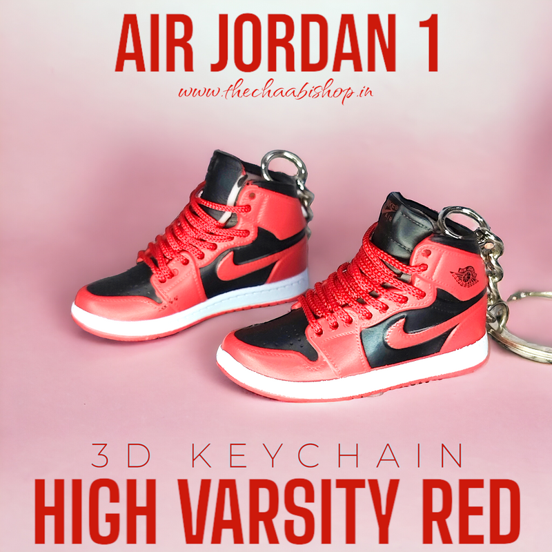 3D Sneaker Keychain AJ 1 Varsity Red