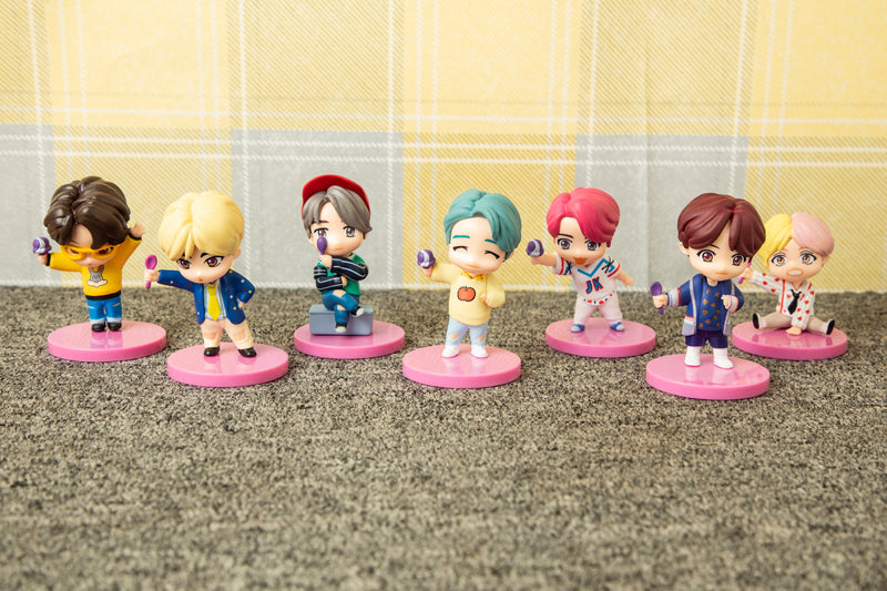 BTS Pink Miniature Action Figure Set Of 7 - The Chaabi Shop