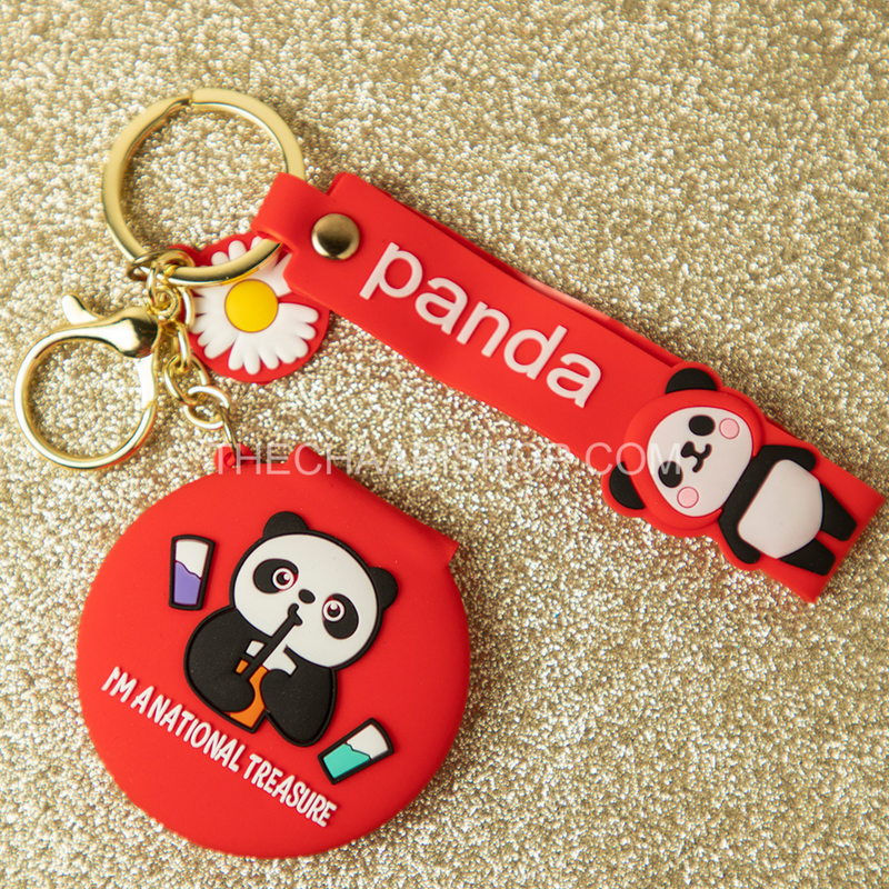 Panda Cosmetic Mirror 3D Keychain - The Chaabi Shop